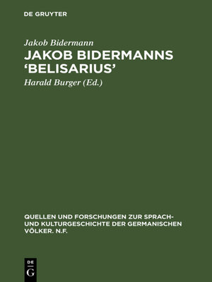 cover image of Jakob Bidermanns 'Belisarius'